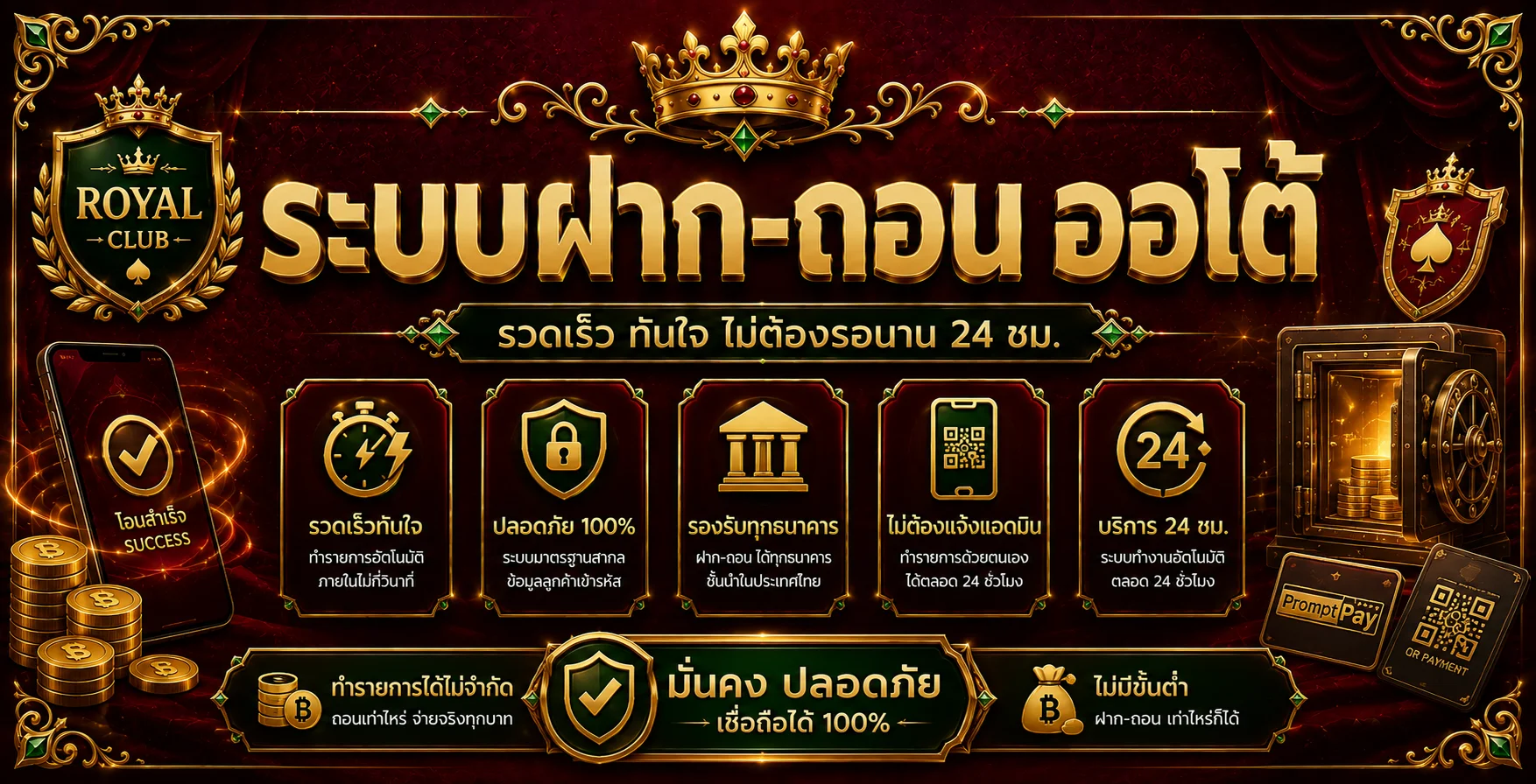 ระบบฝากถอนออโต้ LUCA999 ไม่มีขั้นต่ำ